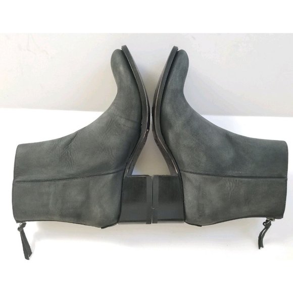 Sylven New York Anne Charcoal Black Leather Zip Boots Womens Size 8.5 - Picture 4 of 7